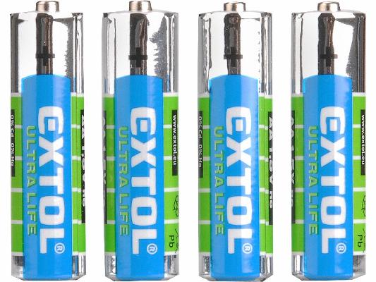 Baterie zink-chloridové, 4ks, 1,5V AA (LR6) EXTOL-ENERGY