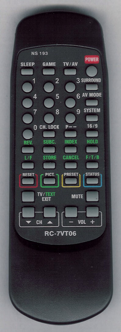 AIWA - RC-7VT06, TV-CT 215 náhradní dálkový ovladač