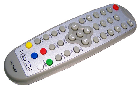 Mascom DVBT MC1400T MC-1400T náhradní dálkový ovladač jiného vzhledu.
