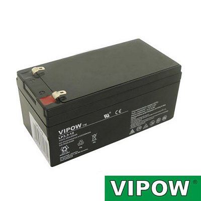 Baterie olověná 12V/ 3.3Ah VIPOW bezúdržbový akumulátor