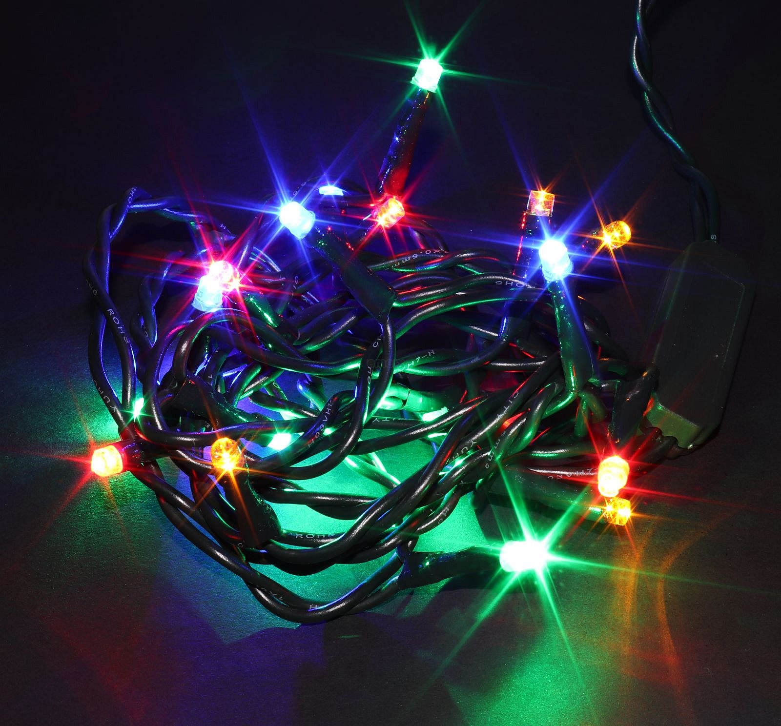 Vánoční řetěz 20 LED; barevné; délka 1,5m; vnitřní (V20M)