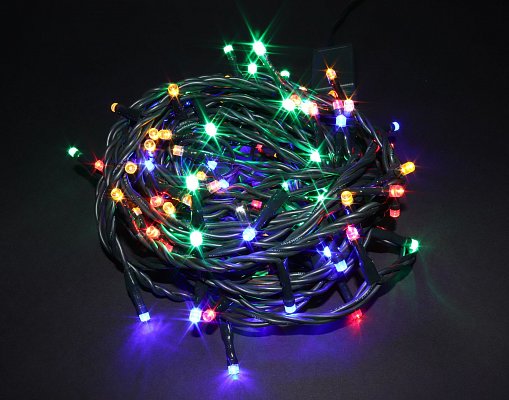 Vánoční řetěz 100 LED, barevné, délka 8m, vnitřní (V100M)