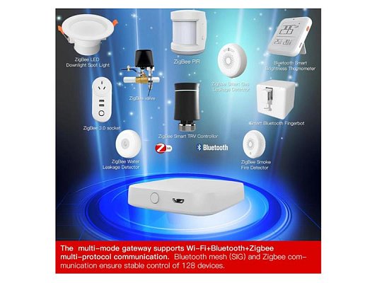 Smart centrální jednotka MOES Gateway Bluetooth ZigBee WiFi Tuya