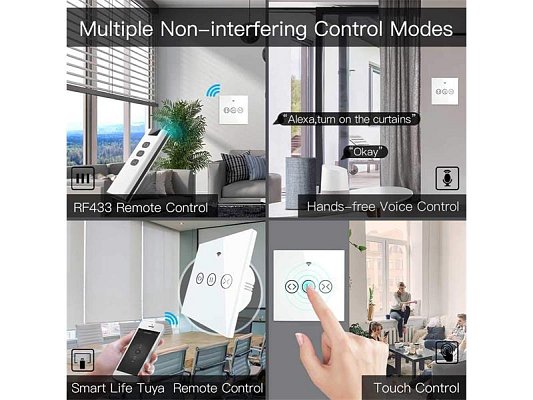 Smart ovladač žaluzií a rolet MOES Curtain Switch Module WiFi Tuya