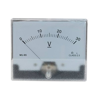 Analogový panelový voltmetr 0-30V