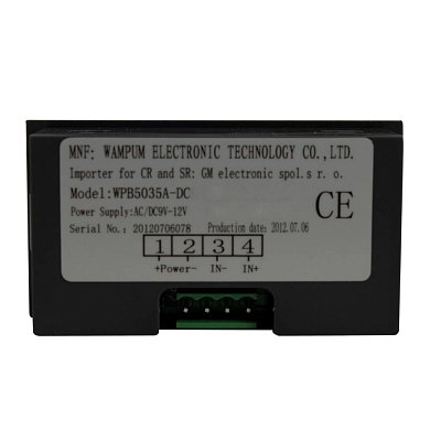 Digitální panelový ampérmetr 0-199,9uA, 80 x 42,5mm, výřez 75 x 40mm