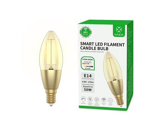 Smart LED žárovka E14 4,9W teplá bílá WOOX R5141 WiFi Tuya