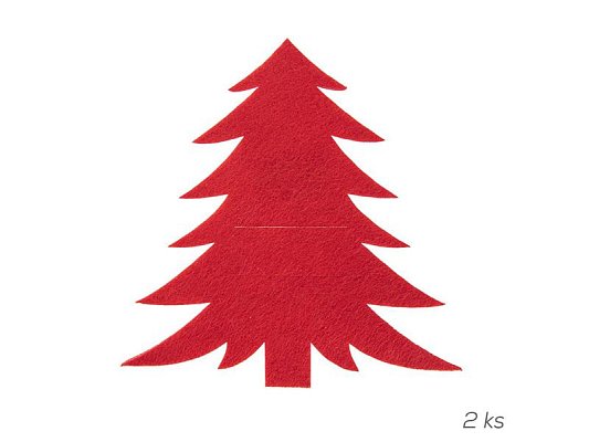 Kapsa na příbory ORION Stromek 2ks červená