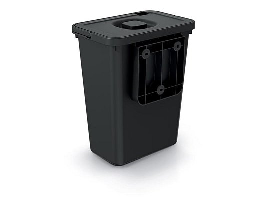 Koš odpadkový SYSTEMA BASIC FLAP černý s víkem 10l