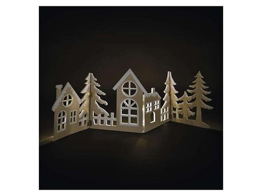 Dekorace vánoční EMOS DCWW41 dřevěná - vesnička