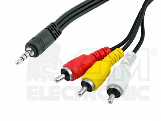 Propojovací kabel Jack 3,5mm (M) - 3xRCA Cinch (M), 1m VIGAN (VPK-089)