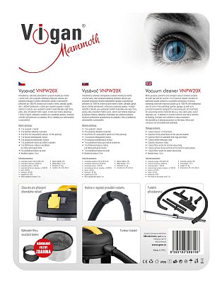 Víceúčelový vysavač VIGAN VNPW 20X - pro suché a mokré sání