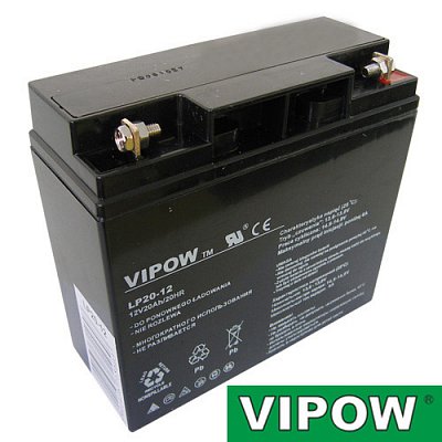 Baterie olověná 12V/20Ah VIPOW bezúdržbový akumulátor