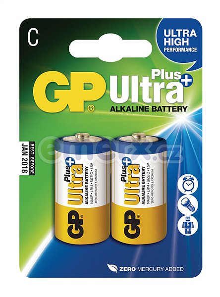 Baterie C (R14) alkalická GP Ultra Plus Alkaline R14
