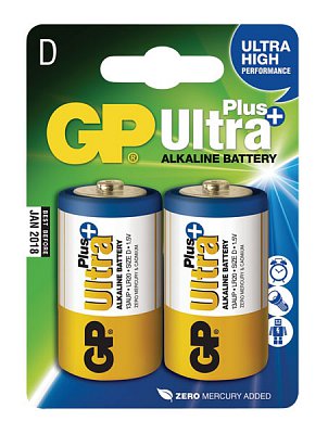 Baterie D (R20) alkalická GP Ultra Plus Alkaline R20 
