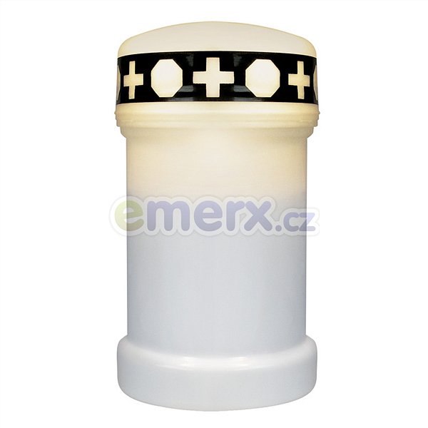 LED hřbitovní svíčka bílá + baterie ZDARMA