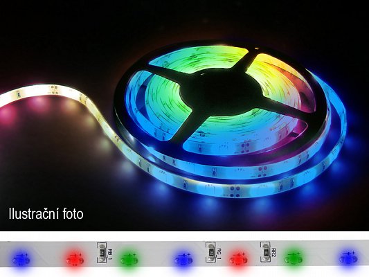 LED pásek 335 (boční) 60LED/m IP65 4.8W/m R-G-B multicolor, cena za 5m zalitý