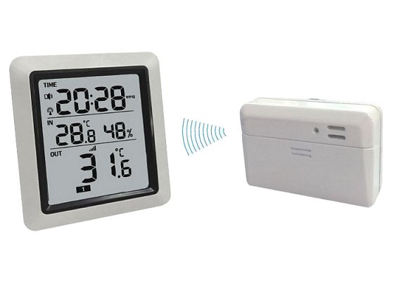Teploměr bezdrátový IN/OUT+vlhkoměr+hodiny WH0280