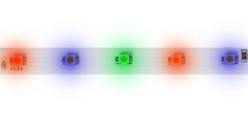 LED pásek 3528 60LED/m IP20 12W/m R-G-B multicolor (1ks=cívka 5m), cena za 5m