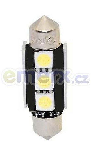 LED žárovka 12V s paticí sufit(36mm), 3LED/3SMD s chladičem 9523002cb