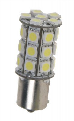 LED žárovka 12V s paticí BA15s bílá, 27LED/3SMD 95103