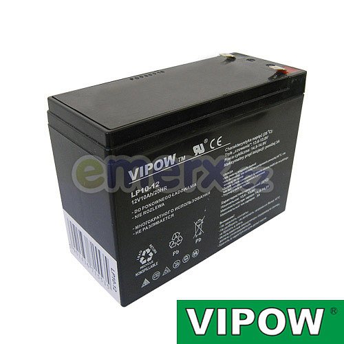 Baterie olověná 12V/10Ah VIPOW bezúdržbový akumulátor