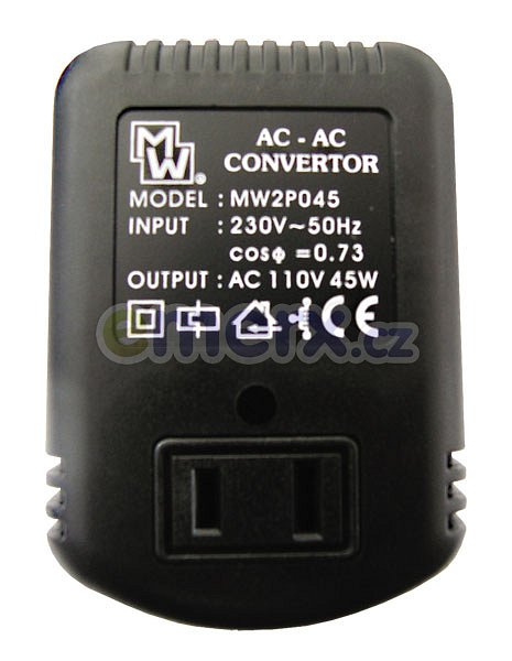 Adaptér 230VAC/ US-přístroje 110VAC/ 45W MINWA MW2P045