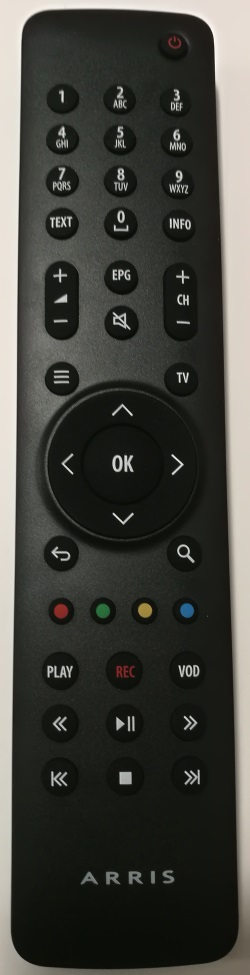 Replacement IR remote control with transmitting diode for ARRIS VIP1113