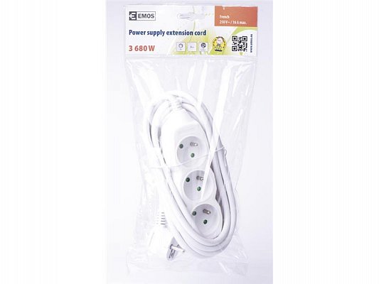 Prodlužovací kabel 3m 3x1,5mm 3 zásuvky
