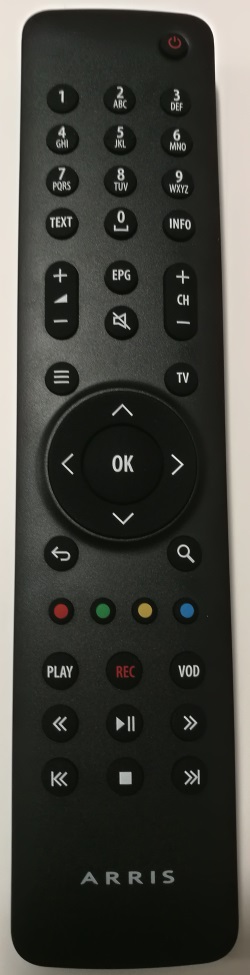 ARRIS VIP1003 original IR remote control with transmitting diode - new model