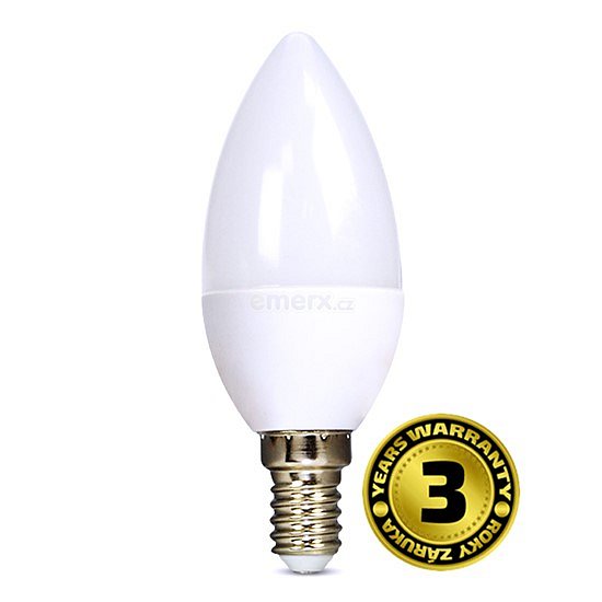 LED žárovka E14, 6W, 230VAC, teplá bílá 3000K, svíčka, 450lm WZ409 (WZ409)
