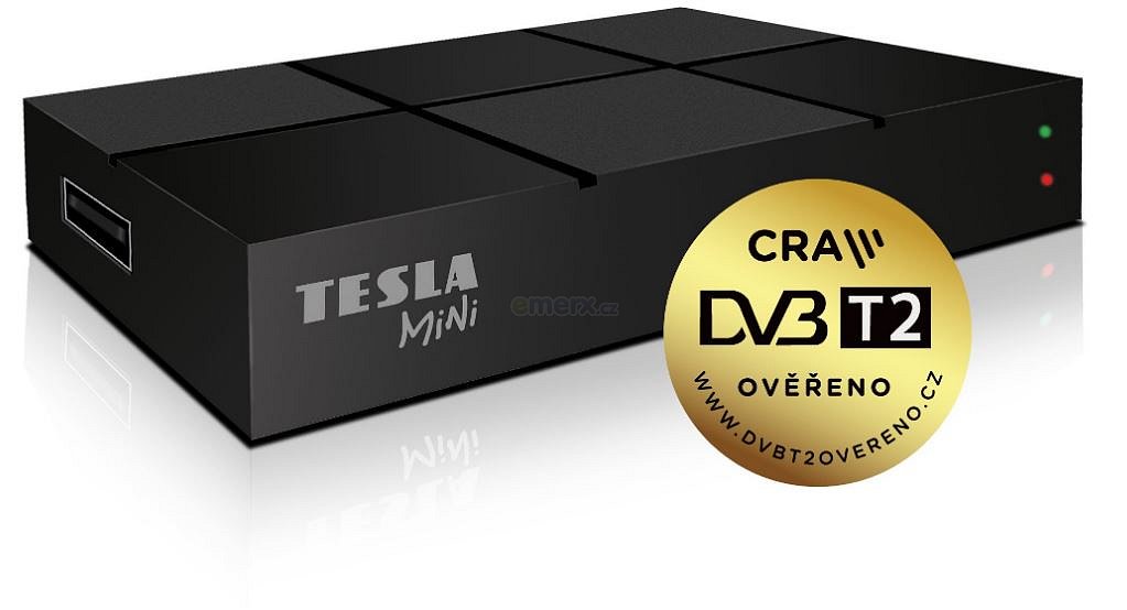 Set-top box DVB-T2 příjmač H.265/HVEC TESLA TE-380 mini (DBTTES1101)