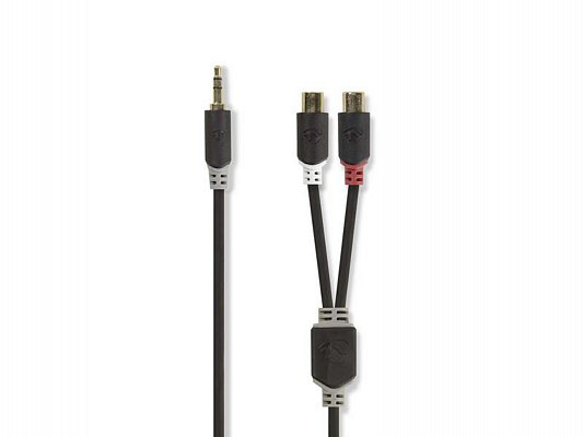 Kabel 1x JACK 3.5 mm konektor - 2x CINCH zdířka 0.2m NEDIS