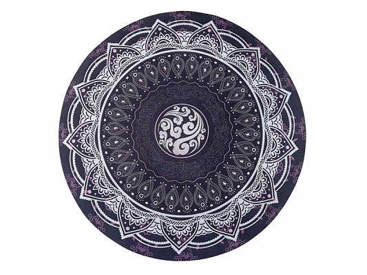 Podložka na jogu kulatá mandala Black 70cm