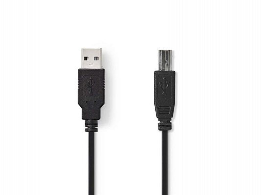 Kabel 1x USB 2.0 A konektor - 1x USB 2.0 B zdířka 3m NEDIS