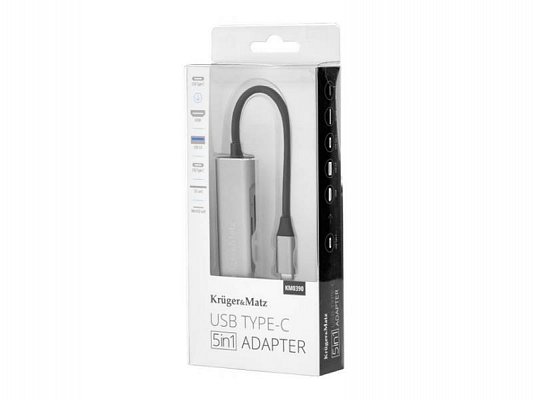 Adaptér KRUGER & MATZ (HUB) USB C na port HDMI / USB3.0 / SD / MicroSD