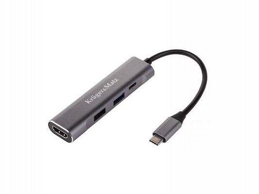 Adaptér KRUGER & MATZ (HUB) USB C na port HDMI / USB3.0 / USB2.0 / C