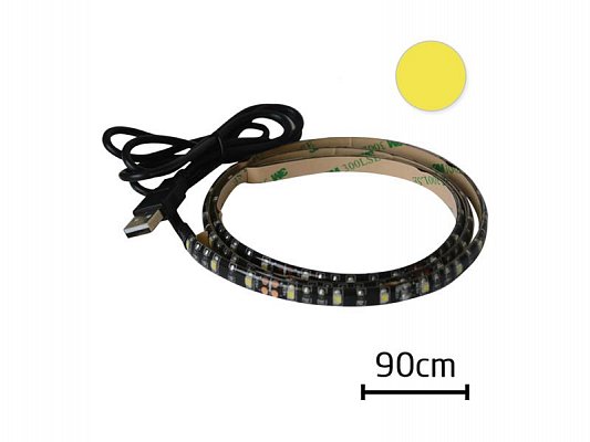 LED pásek s USB Geti GLS34W, 90 cm, teplá bílá