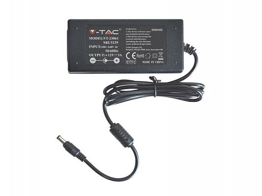 Zdroj pulzní 5A (12V) V-TAC 23061, 60W, IP44