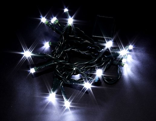 Vánoční řetěz 20 LED, bílé, délka 1,5m, vnitřní (V20W)
