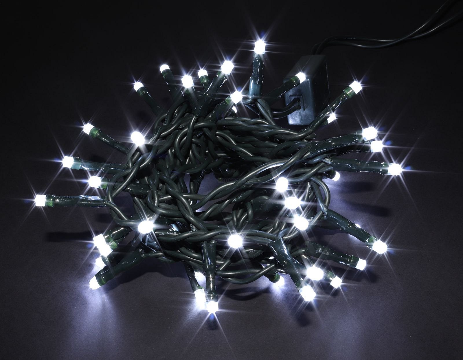 Vánoční řetěz 50 LED; bílé; délka 4m; vnitřní (V50W)