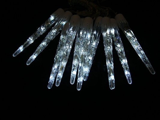 Vánoční osvětlení 10 LED kapajících rampouchů, 20cm, bílé, venkovní (T-RAMS10W)