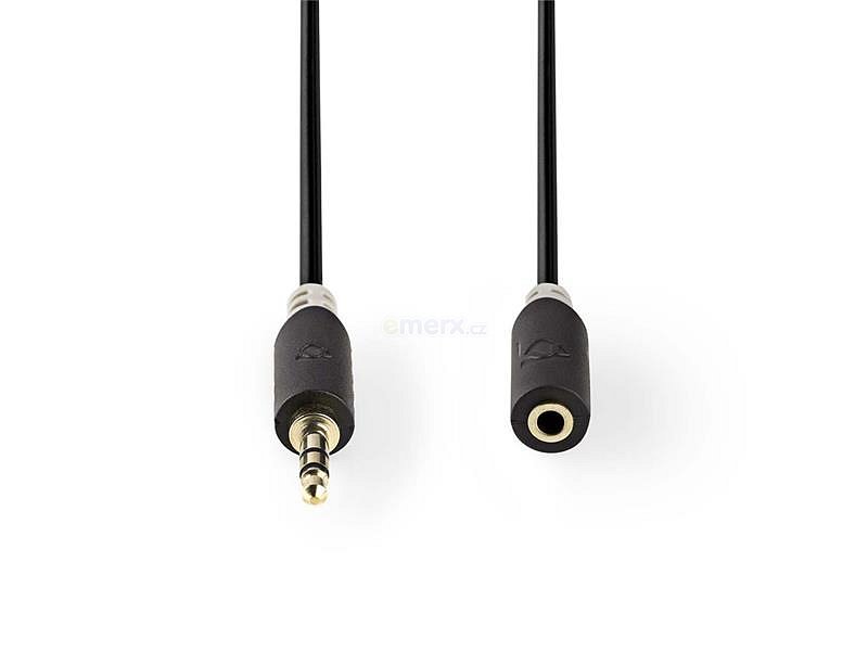 Kabel 1x JACK 3.5 mm konektor - 1x JACK 3.5 mm zdířka 1m NEDIS
