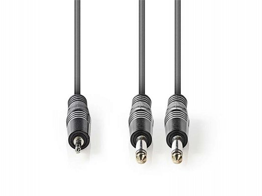 Kabel 2x JACK 6.35 mm konektor - 1x JACK 3.5 mm konektor 3m NEDIS