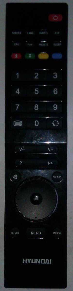 The Hyundai HLH 32840 MP4R original remote control has been replaced by the RC4845