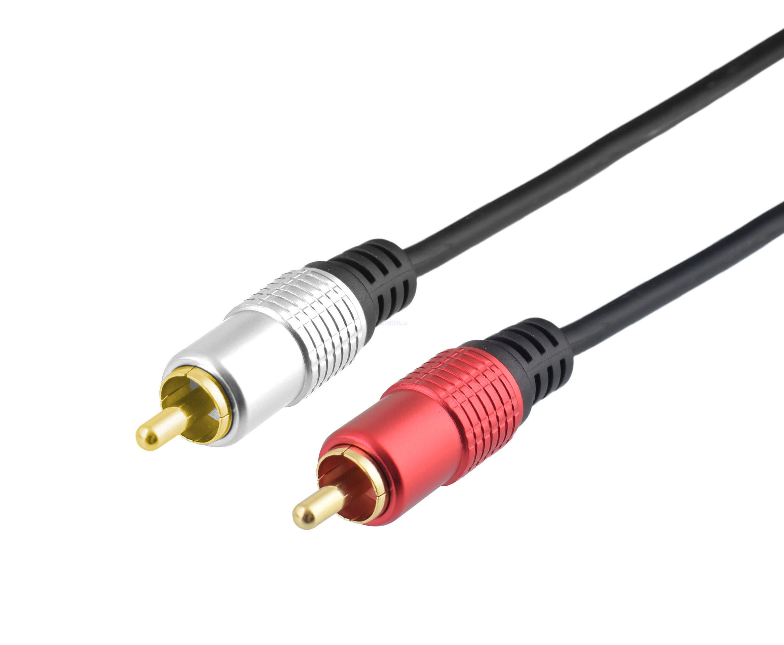 Propojovací audio kabel 2x CINCH vidlice na 2x CINCH vidlice STEREO, 1m. (HS-RR001-1)