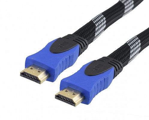 Propojovací kabel HDMI 2.0 A - HDMI 2.0 A M/M s textilním opletem, 1m (HS-402-1)