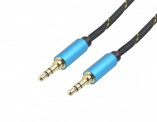 Propojovací kabel Jack 3,5mm M/M s textilním opletem,1m (HS-701-1)