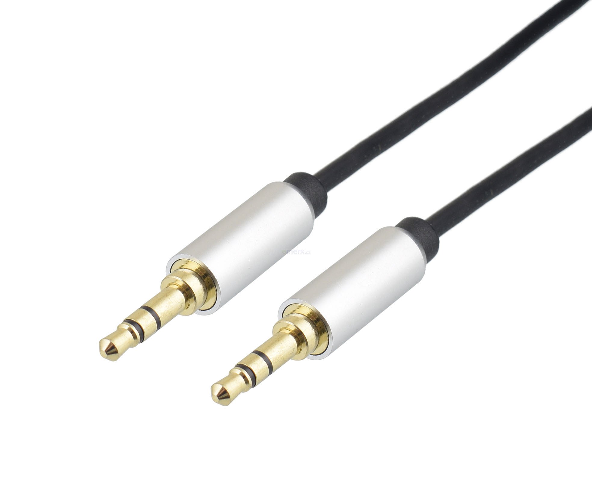 Propojovací audio kabel JACK 3,5mm STEREO vidlice na JACK 3,5mm STEREO vidlice, 1m, zlacený. (HS-702-1)