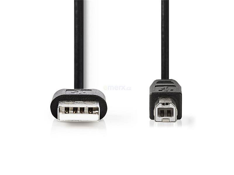 Kabel 1x USB 2.0 A konektor - 1x USB 2.0 B zdířka 2m NEDIS